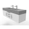 Castello Usa Nile 60" Wall Mounted White Vanity With Gray Top And Chrome Handles CB-MC-60W-CHR-2053-GR - alternate 5